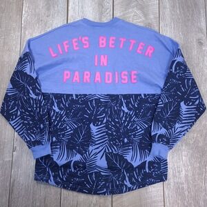 Spirit Jersey Rainforest Cafe Unisex XS Blue Life's Better In Paradise Tropical